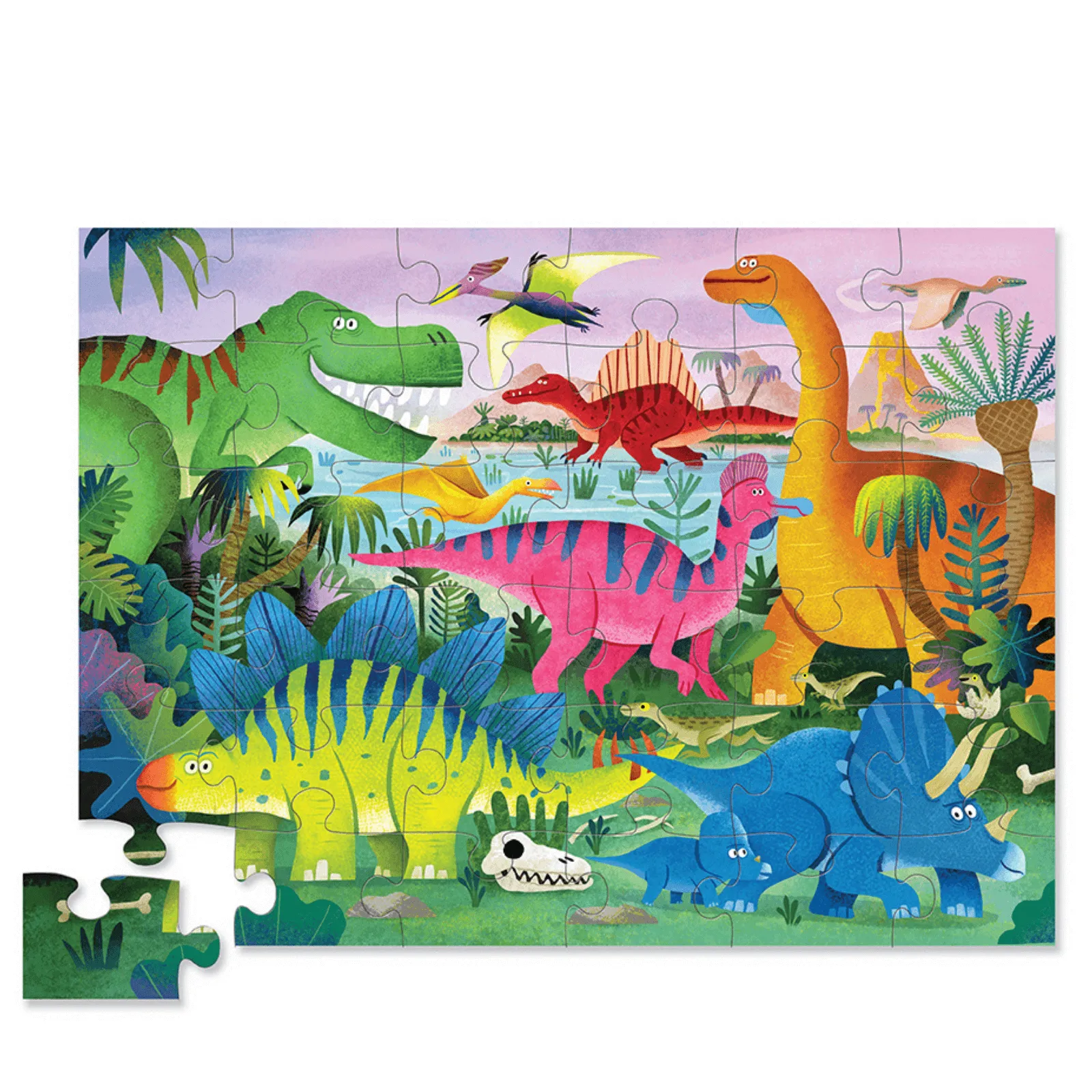 Crocodile Creek Classic Floor Puzzle 36pc - Dino Land