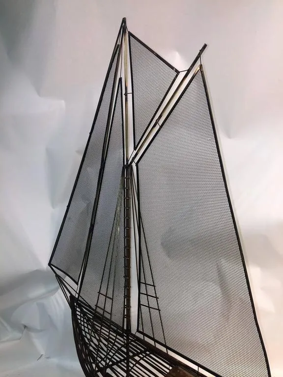 Curtis Jere Brutalist Sailboat Sculpture