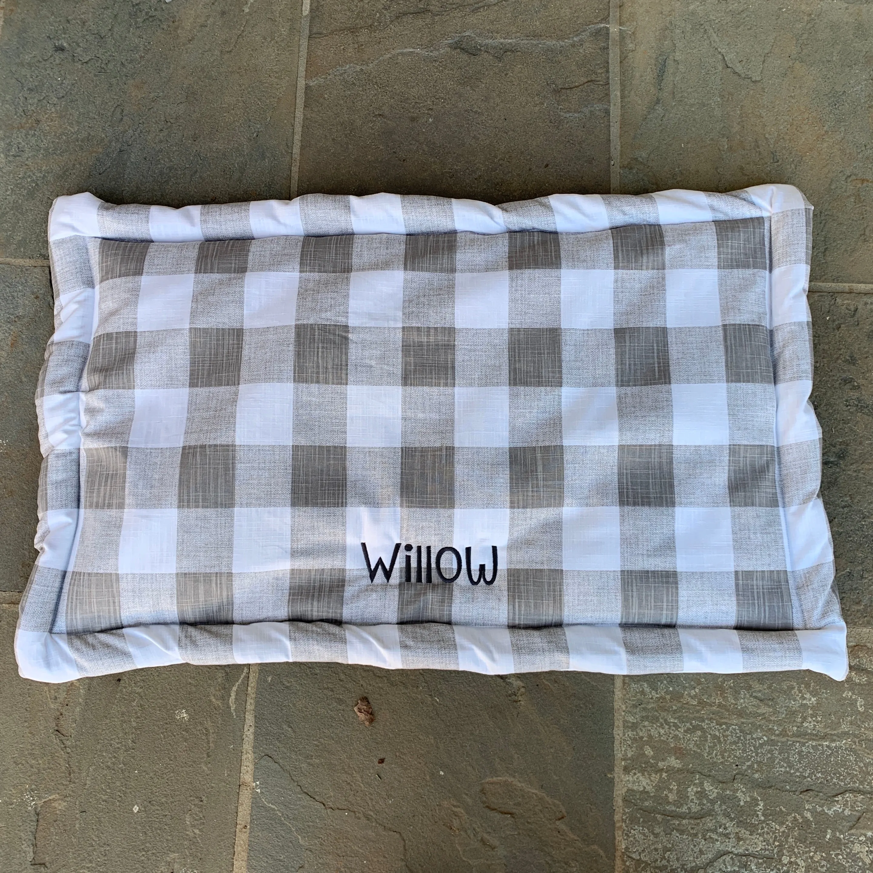 Custom Dog Training Mat in buffalo plaid with Personalization