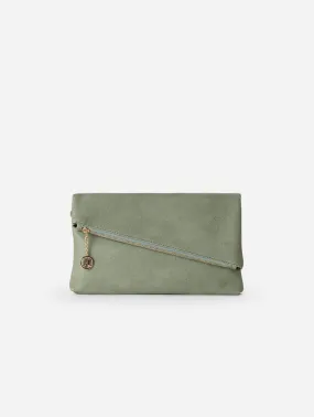 Cyndie Vegan Leather Asymmetrical Foldover Clutch | Multiple Colours