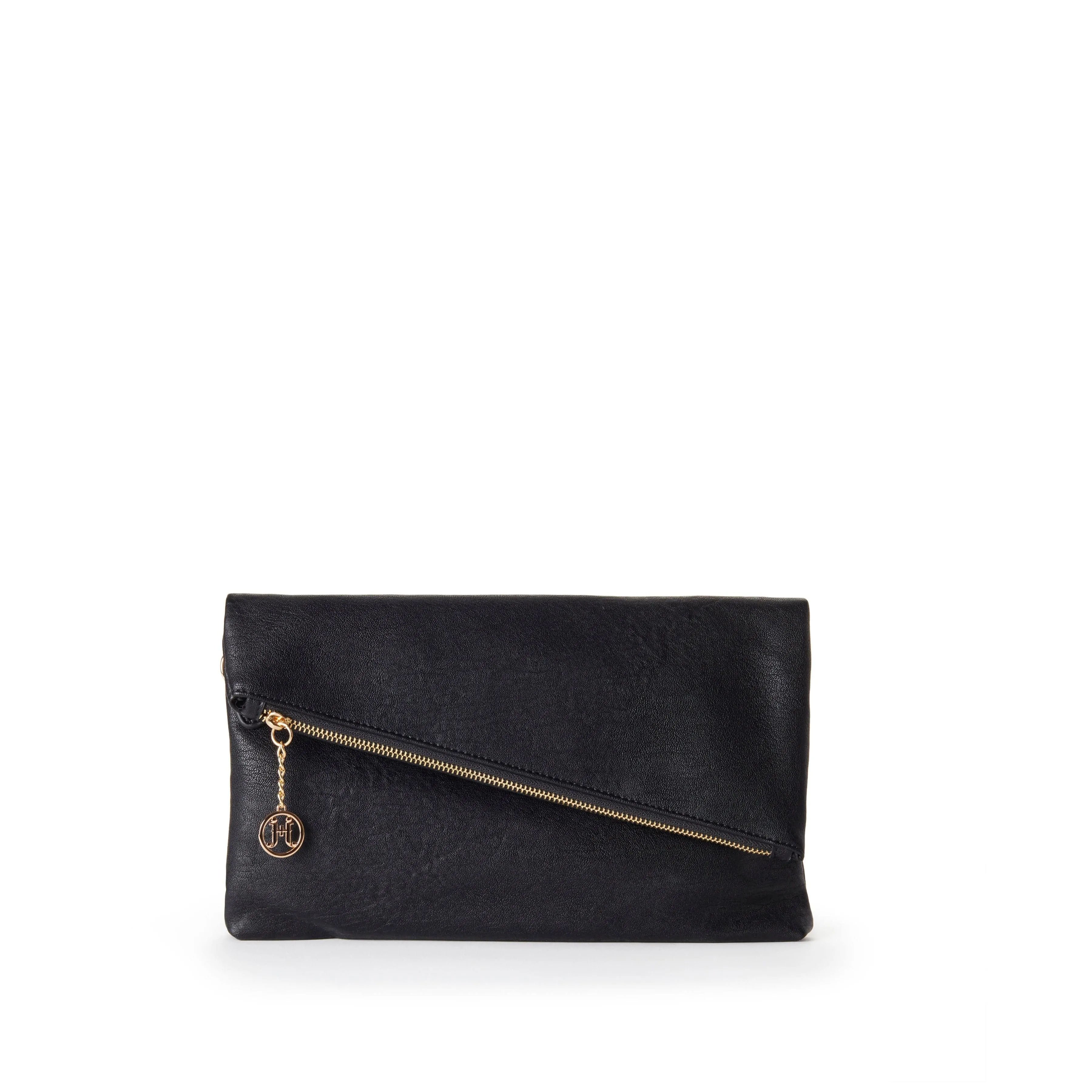 Cyndie Vegan Leather Asymmetrical Foldover Clutch | Multiple Colours