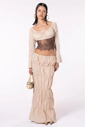 Elegant Tan Delilah Skirt with Flattering Fit