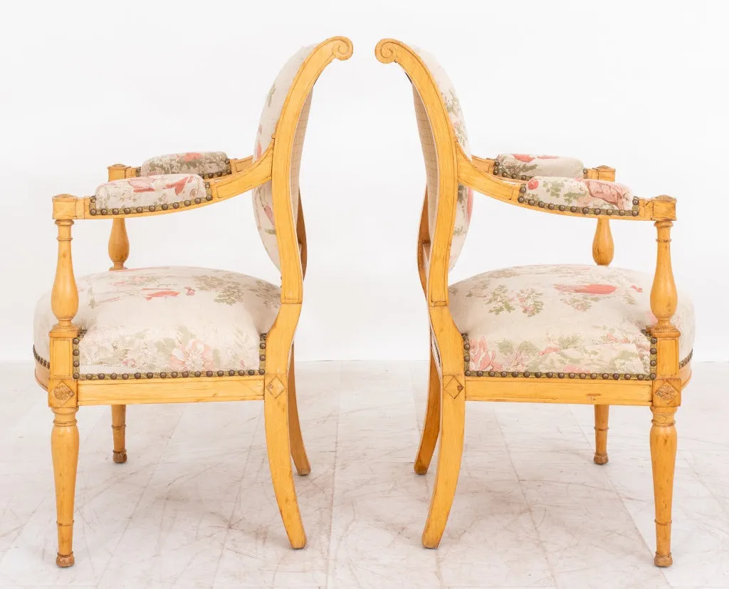 Directoire Beechwood Fauteuils, ca. 1795, 2