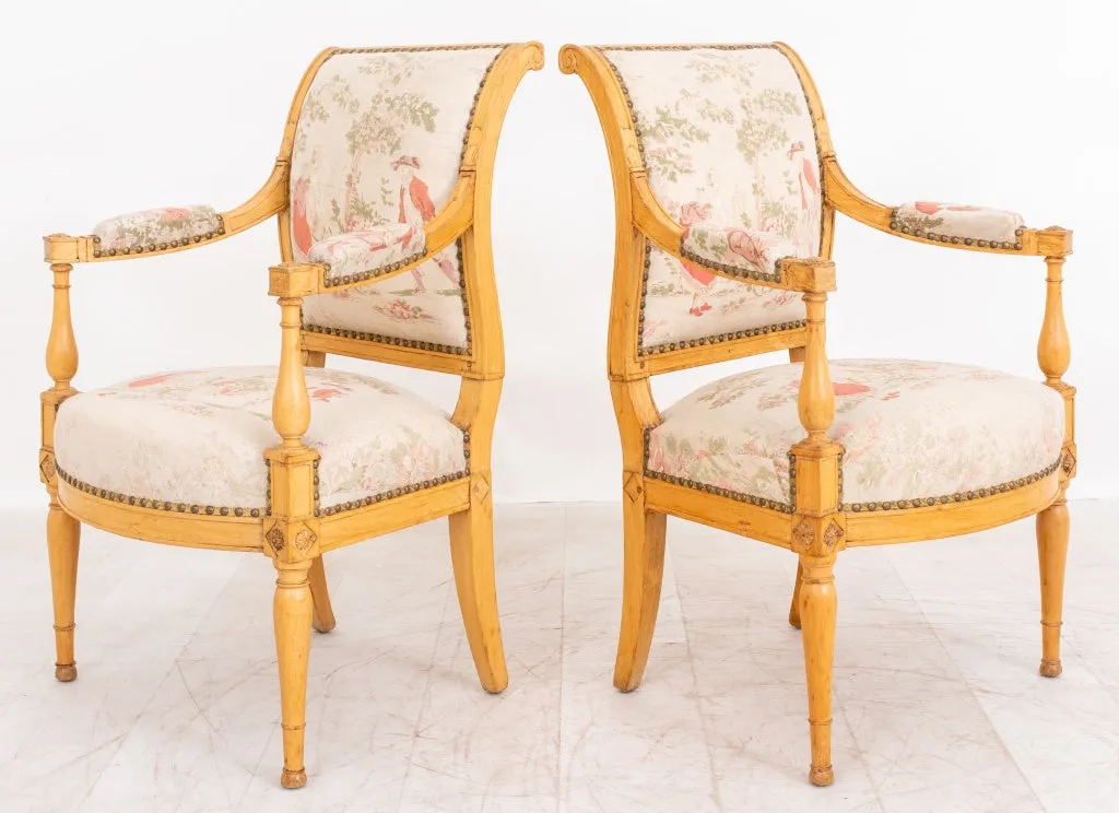 Directoire Beechwood Fauteuils, ca. 1795, 2