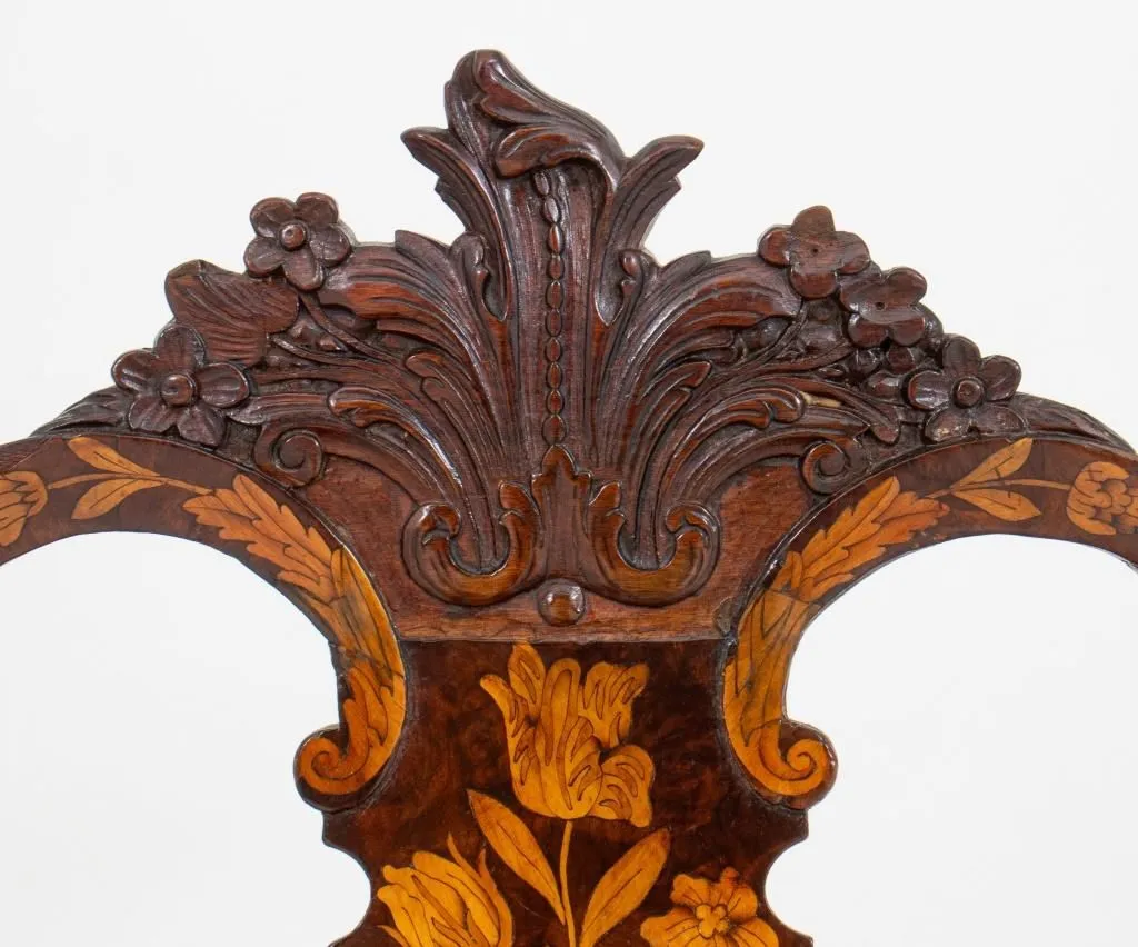 Dutch Baroque Style Marquetry Side Chair, 19th C.