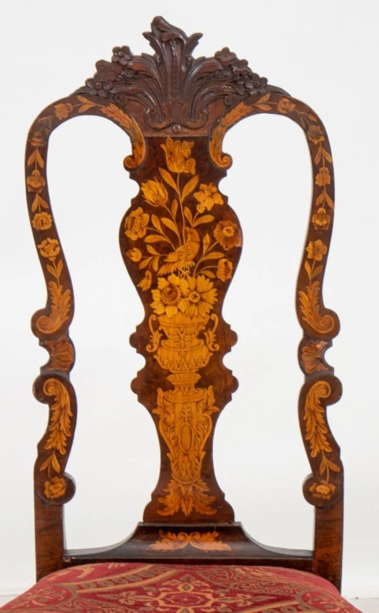 Dutch Baroque Style Marquetry Side Chair, 19th C.