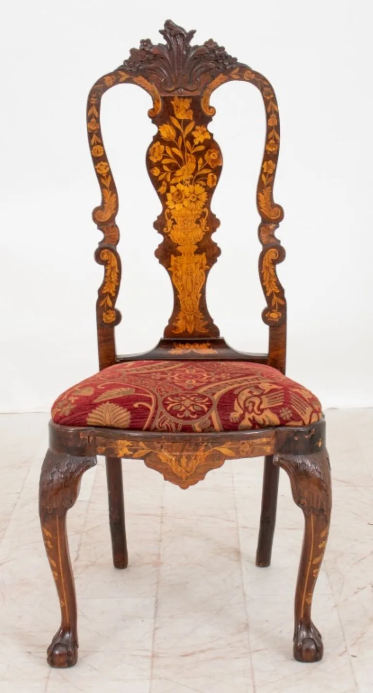 Dutch Baroque Style Marquetry Side Chair, 19th C.