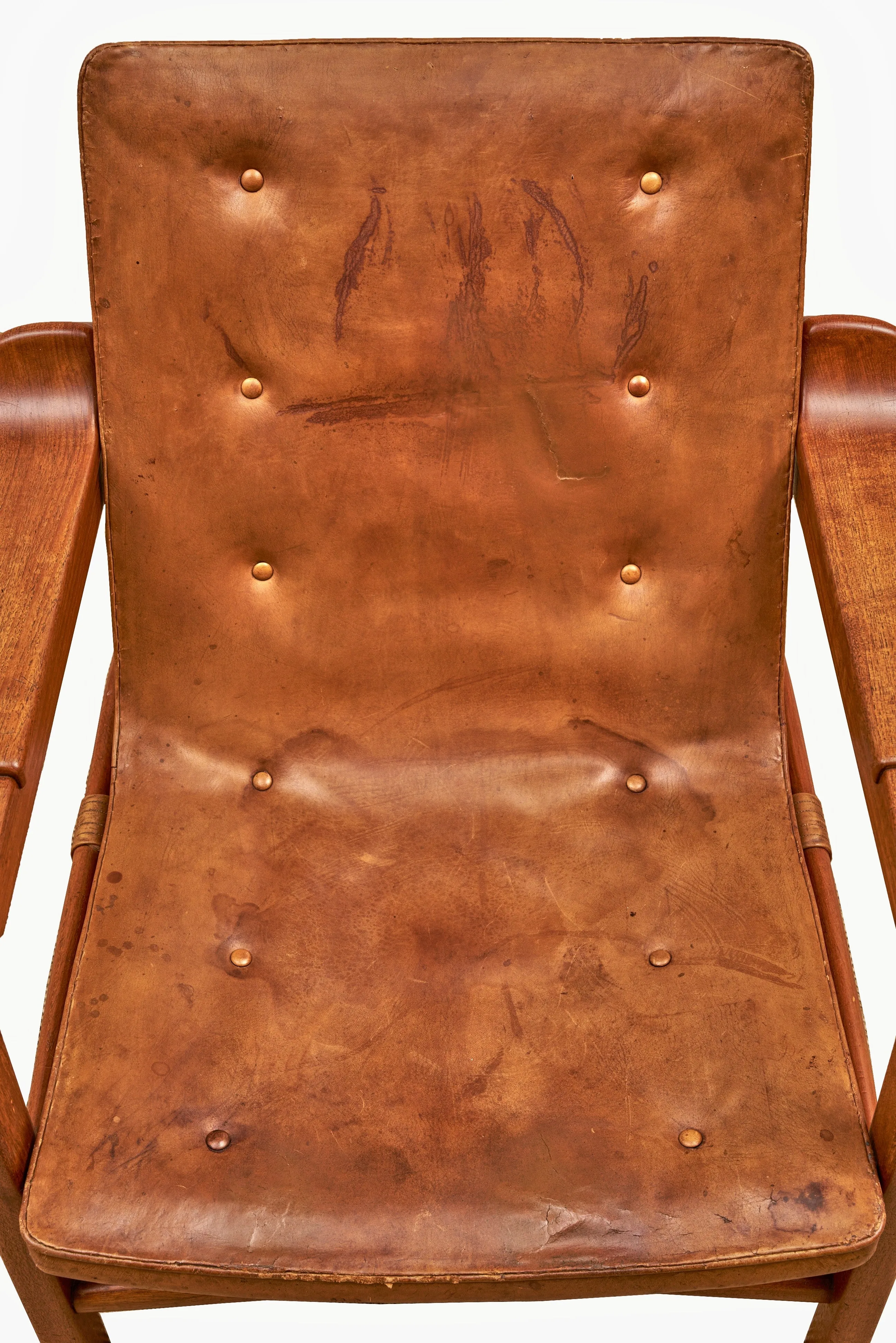 Early Kindt-Larsen 'Fireplace Chair' in Original Leather