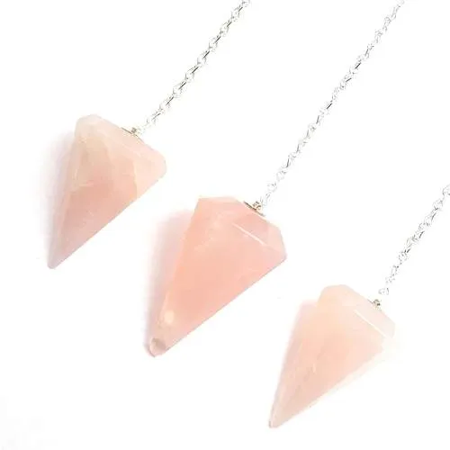 Emotional Healing Rose Quartz Pendulum Pendant Healing Point