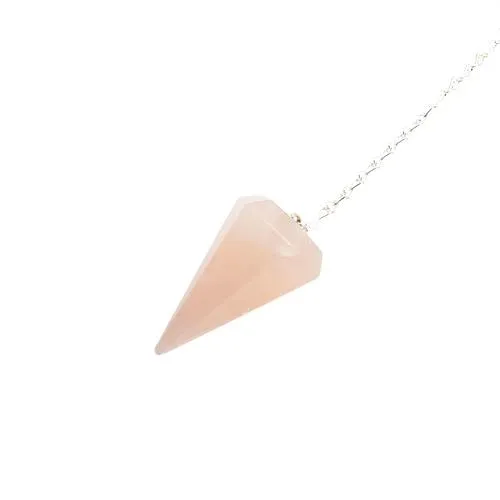 Emotional Healing Rose Quartz Pendulum Pendant Healing Point