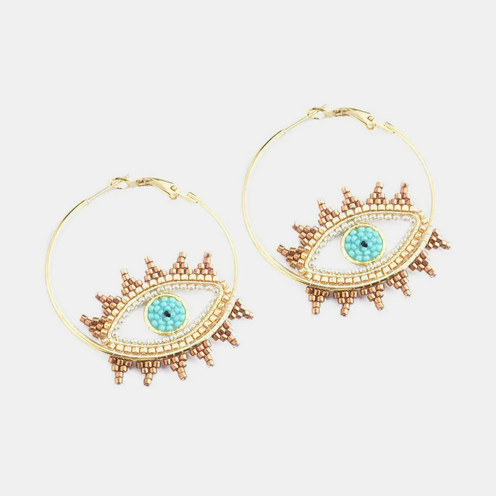 Evil Eye Hoop Earrings