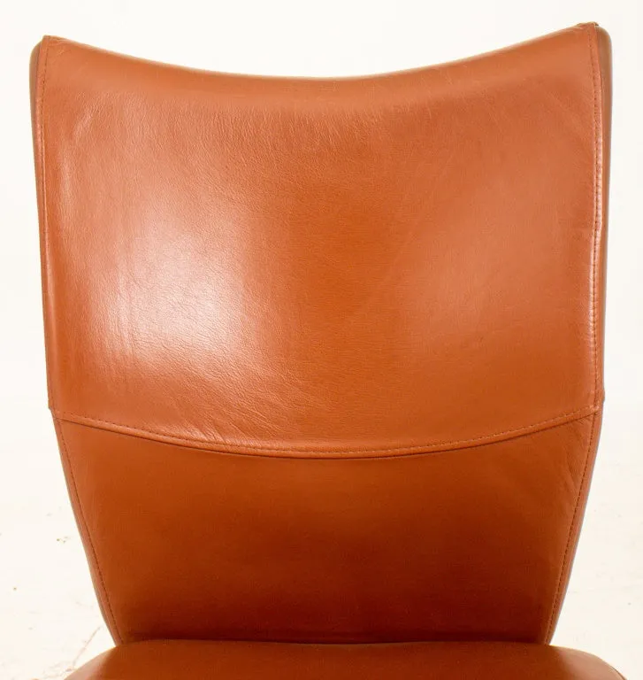 Faux Brown Leather Swivel Office Chair