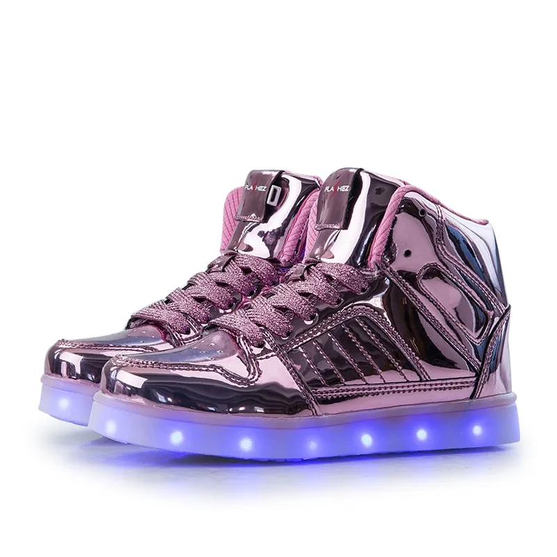 Flashez Rose Gold LED V2 Hi-Tops