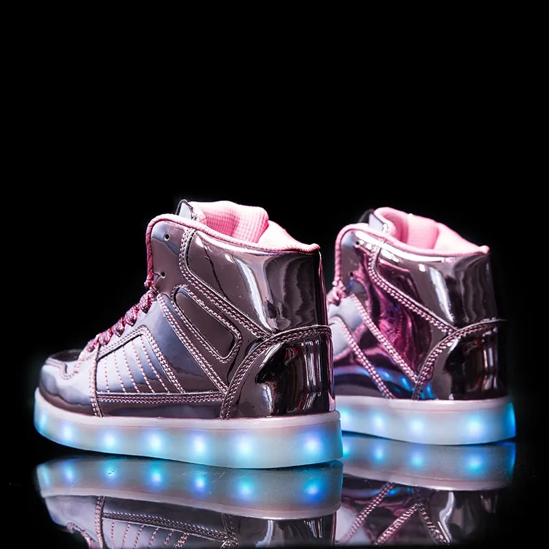 Flashez Rose Gold LED V2 Hi-Tops