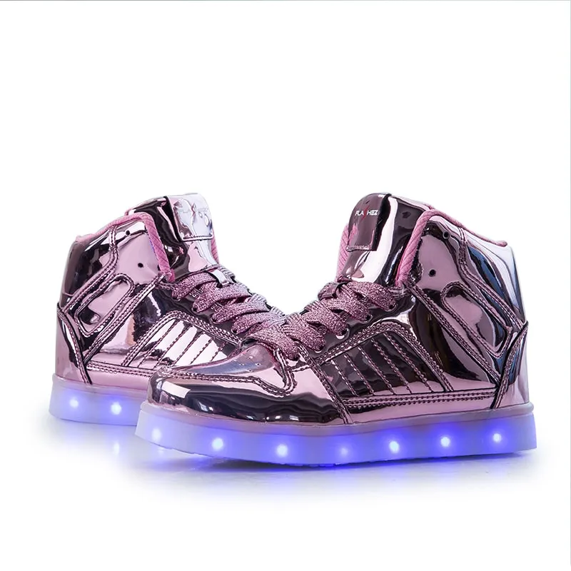 Flashez Rose Gold LED V2 Hi-Tops