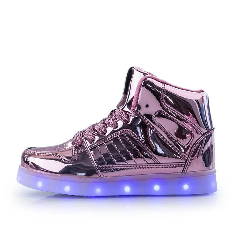 Flashez Rose Gold LED V2 Hi-Tops