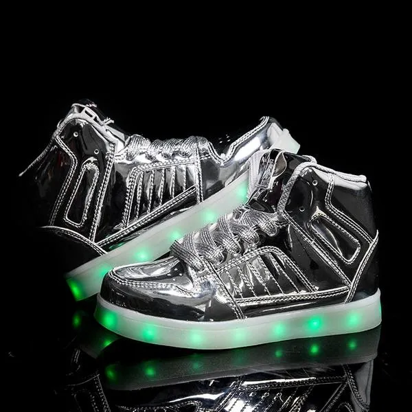 Flashez Silver LED V2 Hi-Tops