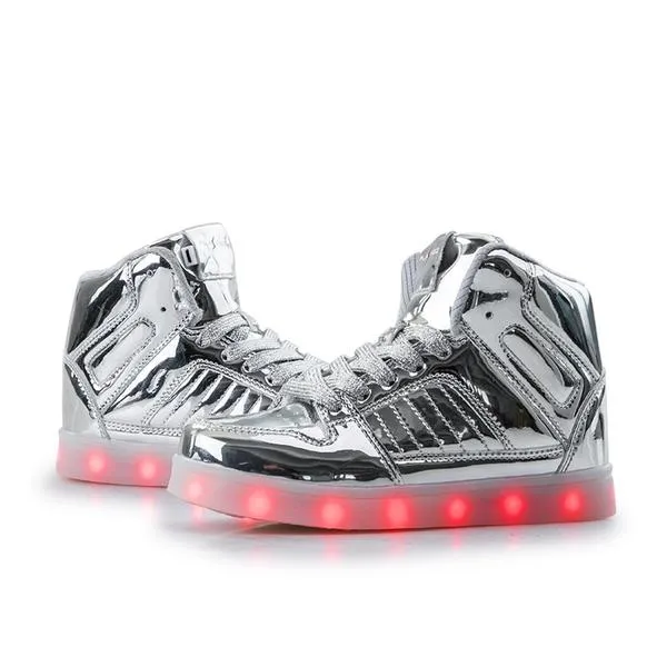 Flashez Silver LED V2 Hi-Tops