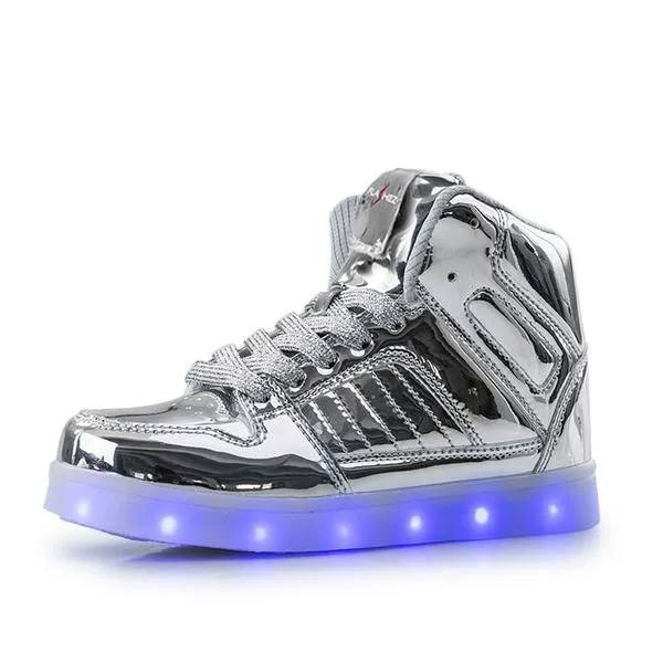 Flashez Silver LED V2 Hi-Tops