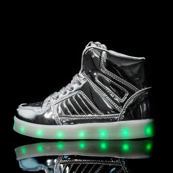 Flashez Silver LED V2 Hi-Tops