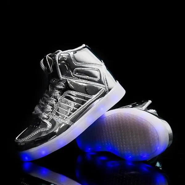 Flashez Silver LED V2 Hi-Tops