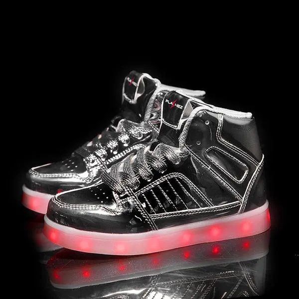 Flashez Silver LED V2 Hi-Tops