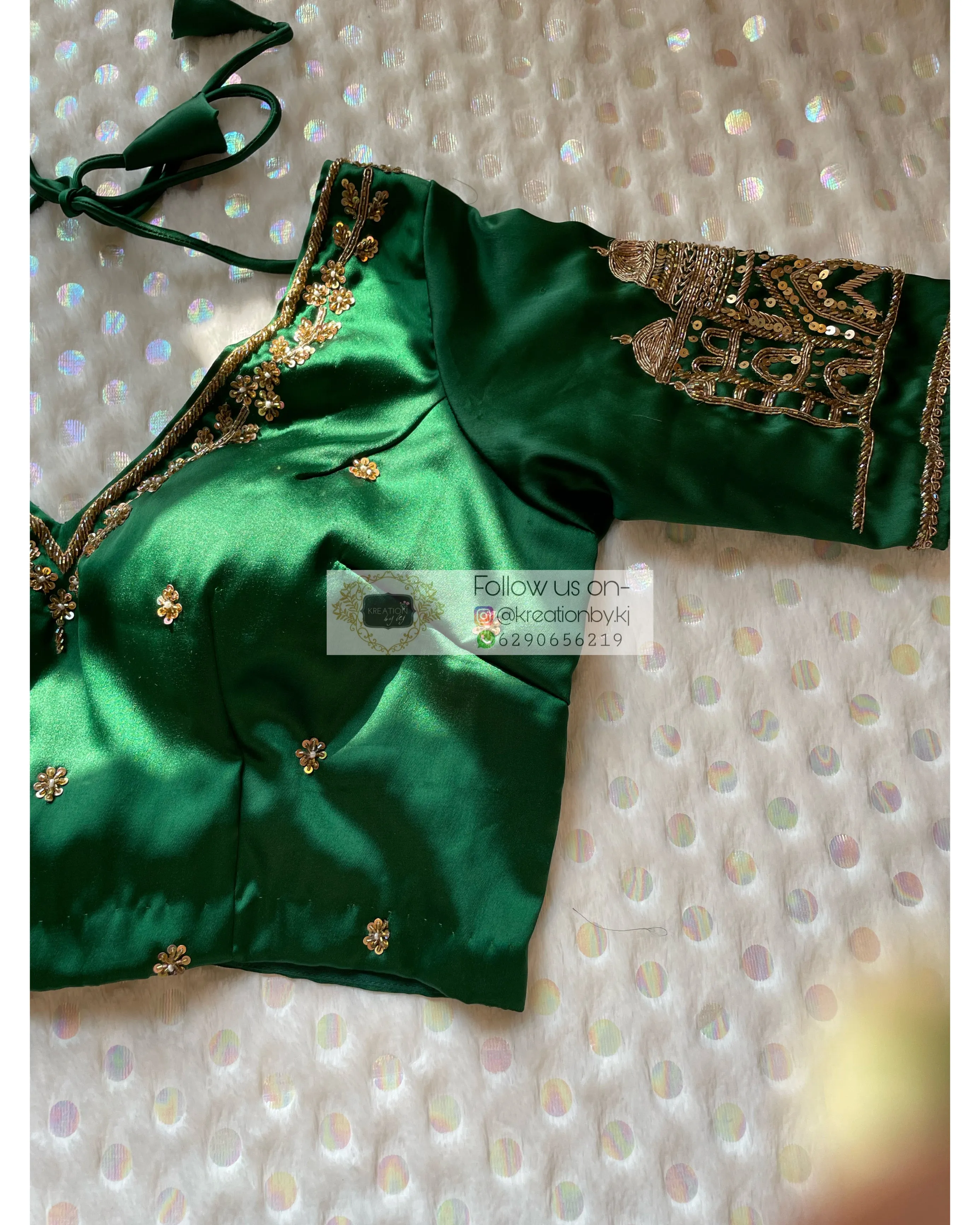 Forest Green Taj Mahal Blouse Piece