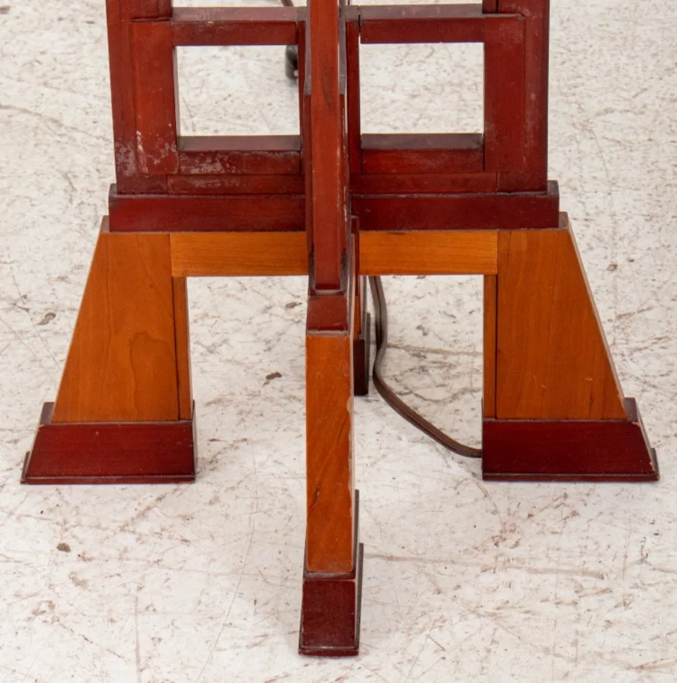 Frank Lloyd Wright Style Cherrywood Torchieres, Pair