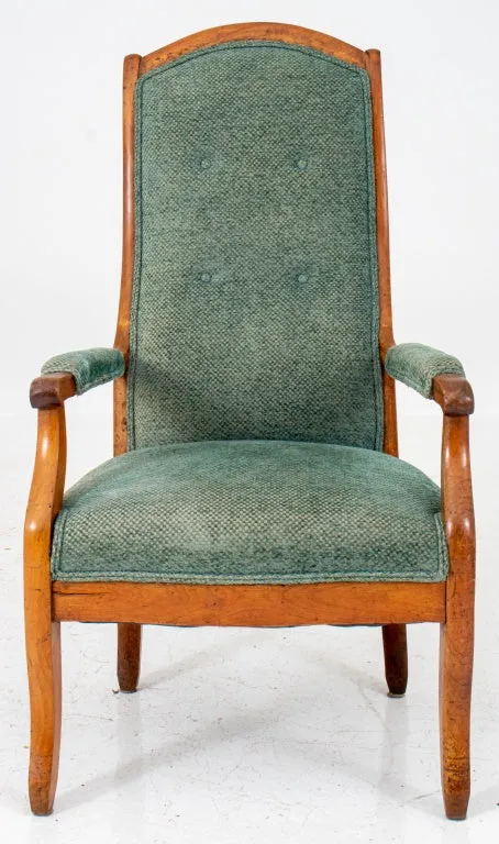 French Provincial Charles X Fruitwood Armchair