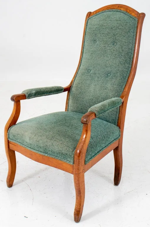 French Provincial Charles X Fruitwood Armchair