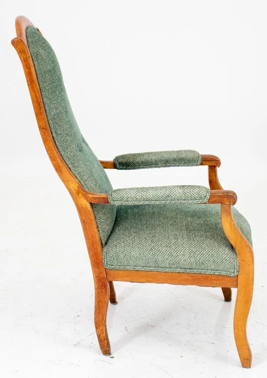 French Provincial Charles X Fruitwood Armchair