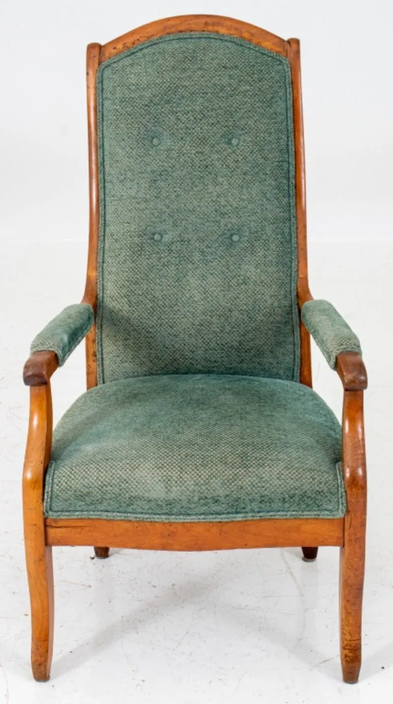 French Provincial Charles X Fruitwood Armchair