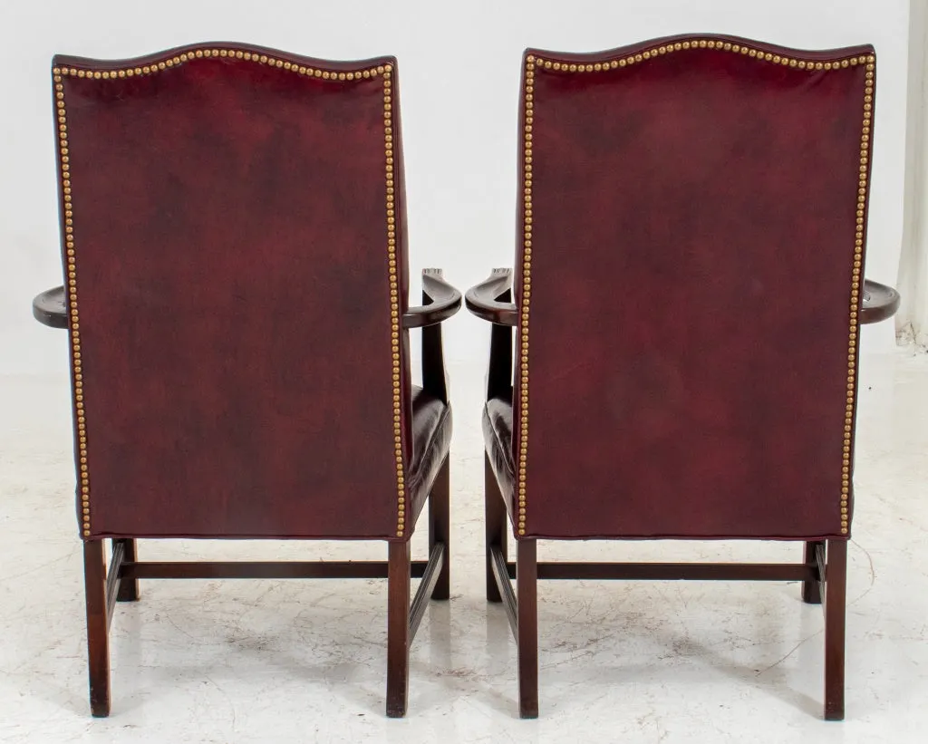 George II Style Tallback Library Armchairs