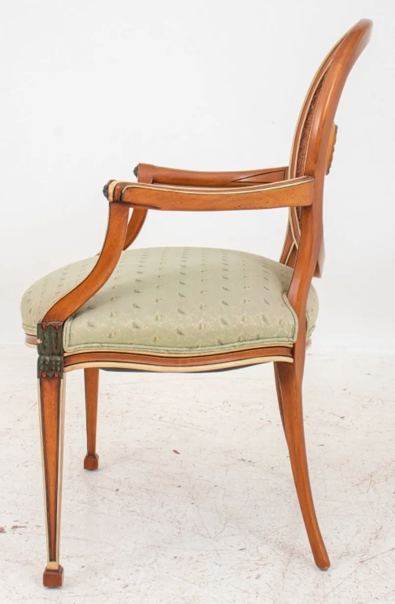 George III Hepplewhite Style Painted Arm Chair