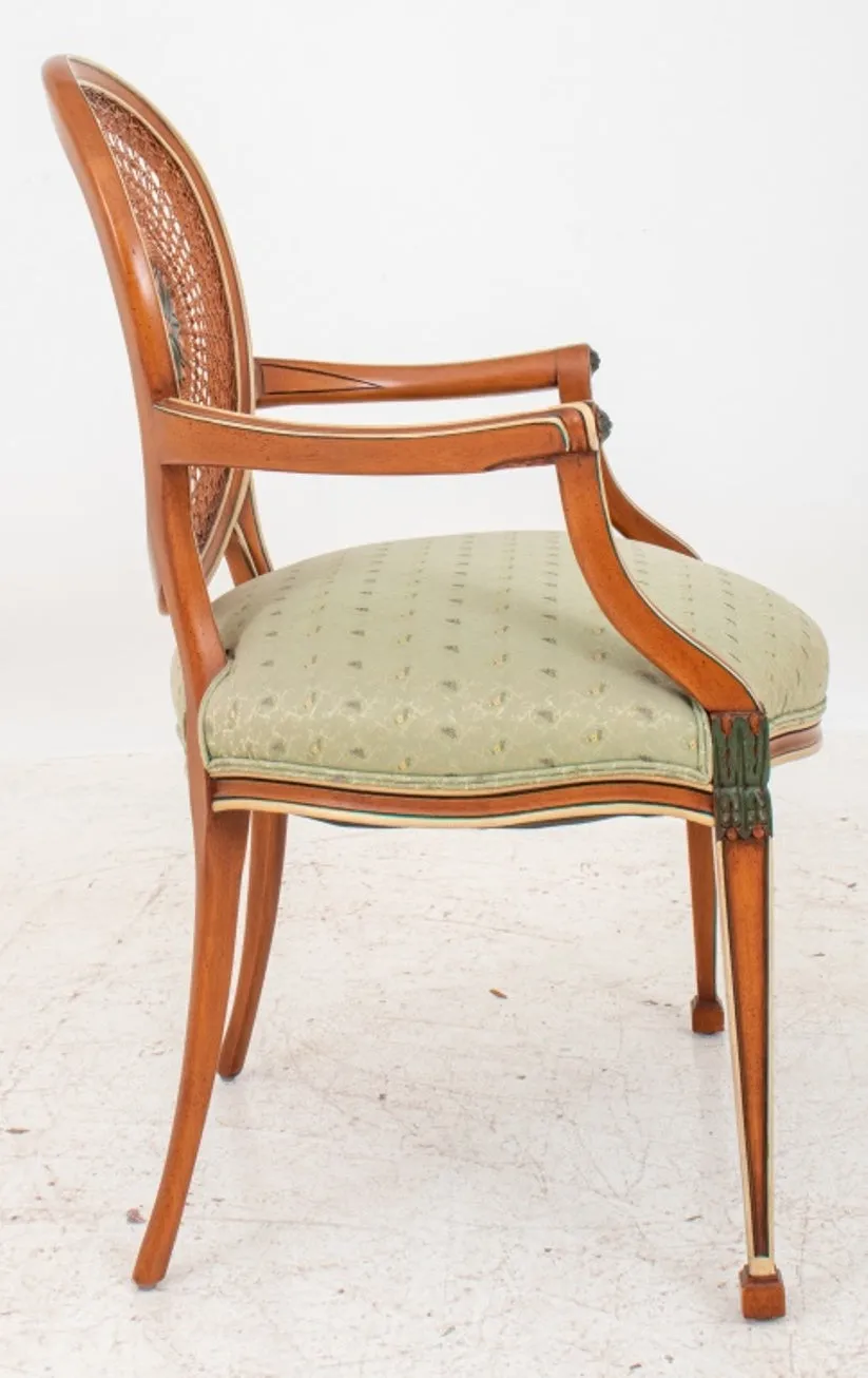 George III Hepplewhite Style Painted Arm Chair