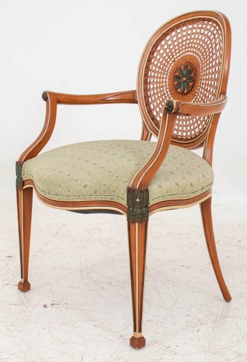 George III Hepplewhite Style Painted Arm Chair