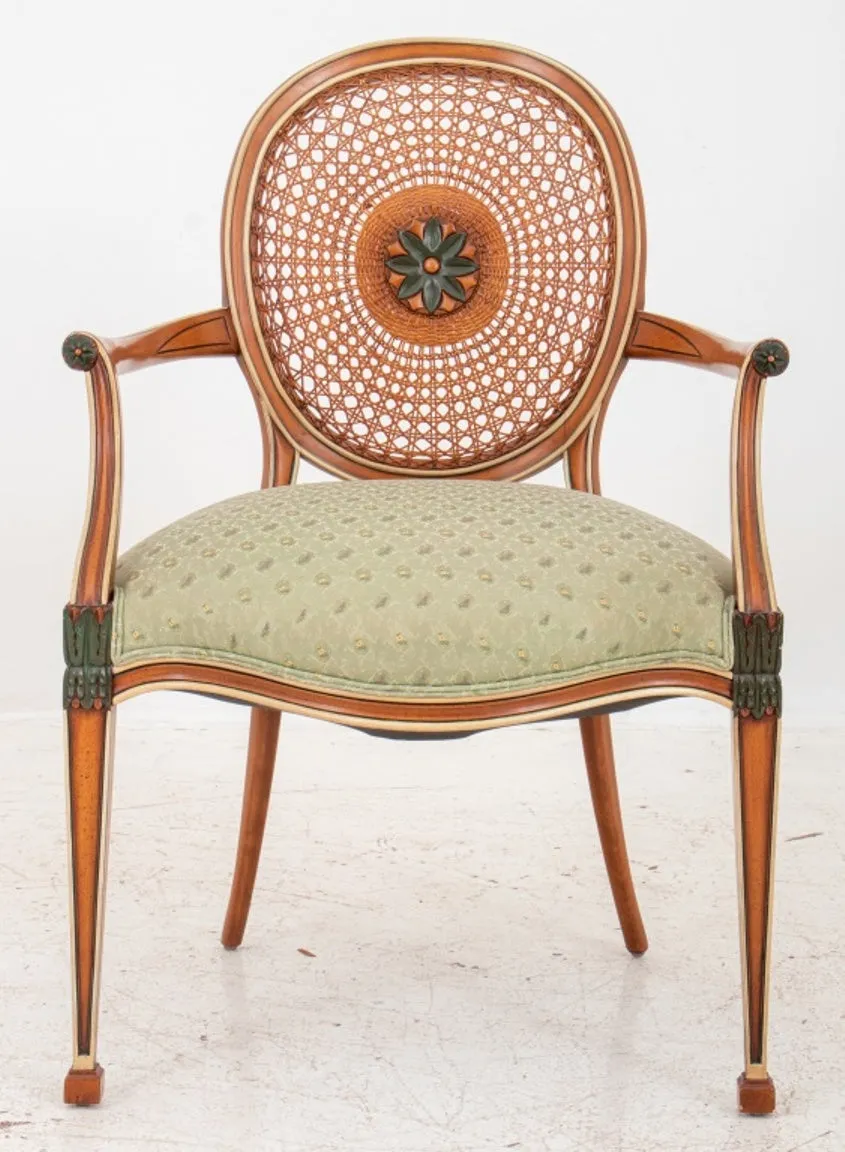 George III Hepplewhite Style Painted Arm Chair