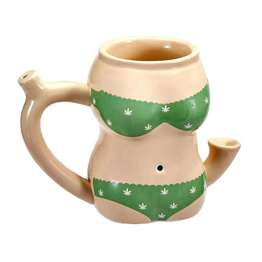 Optimized title: Stylish Green Bikini Mug Pipe