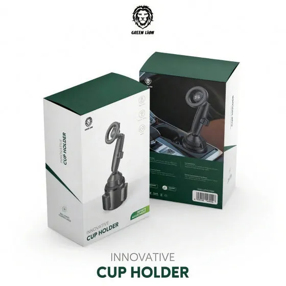 Green Lion Car iPhone Stand / Mounts in the Cupholder / Supports MagSafe