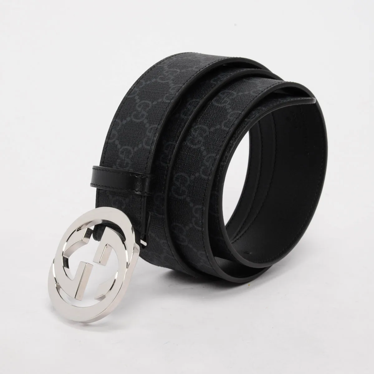 Gucci Black GG Supreme G Buckle Belt