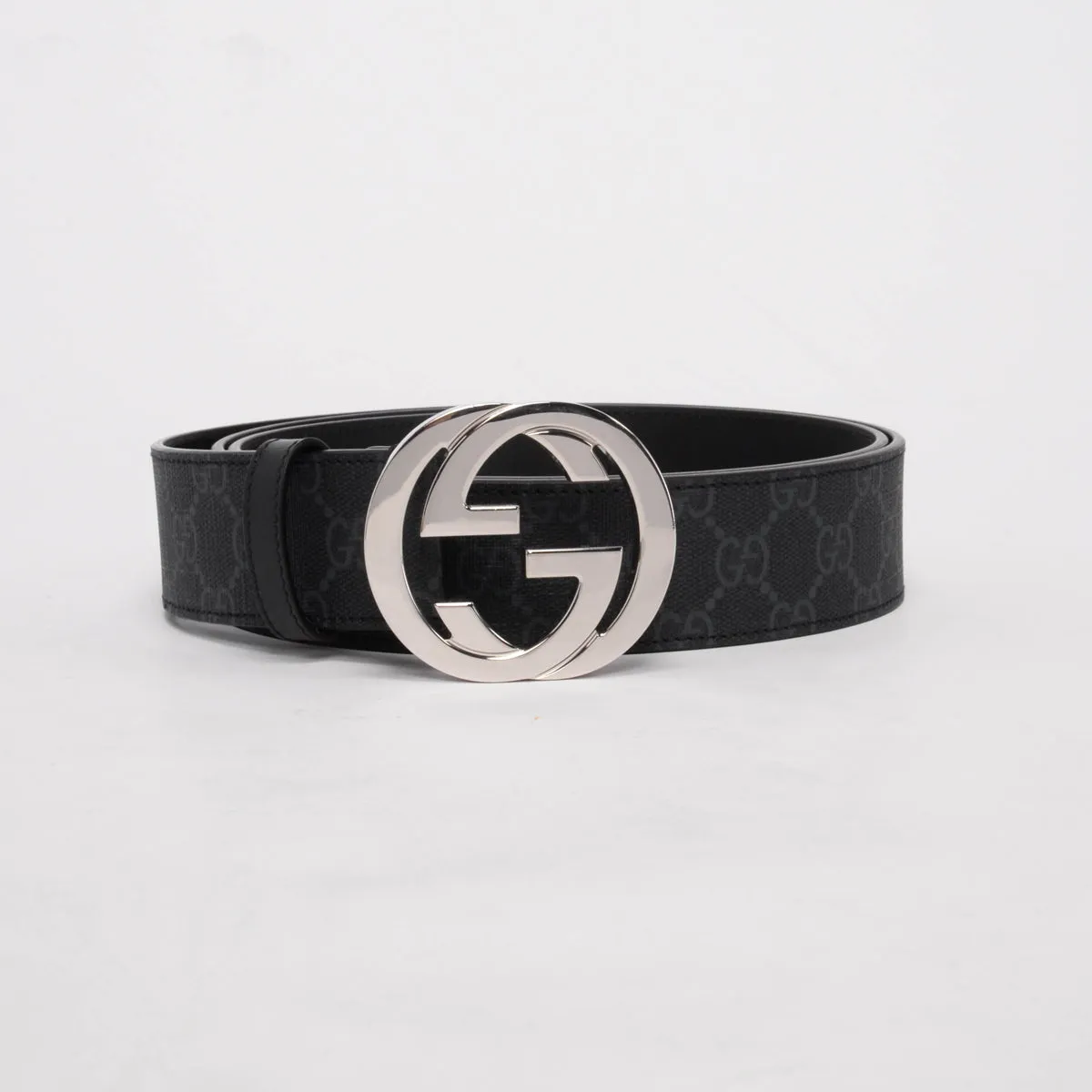 Gucci Black GG Supreme G Buckle Belt