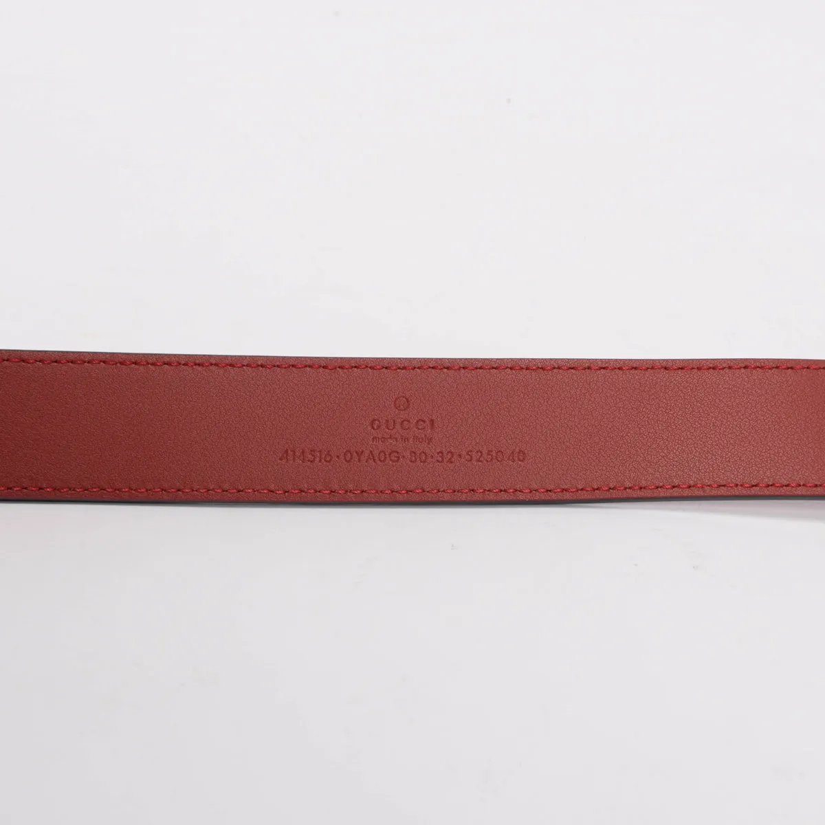 Gucci Red Leather GG Buckle Belt