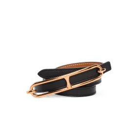 Hermes Black & Gold Roulis Reversible Belt 13mm