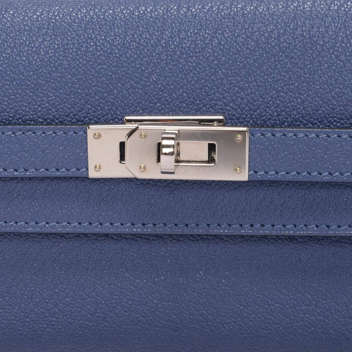 Hermes Bleu Brighton Chevre Mysore Medium Kelly Wallet