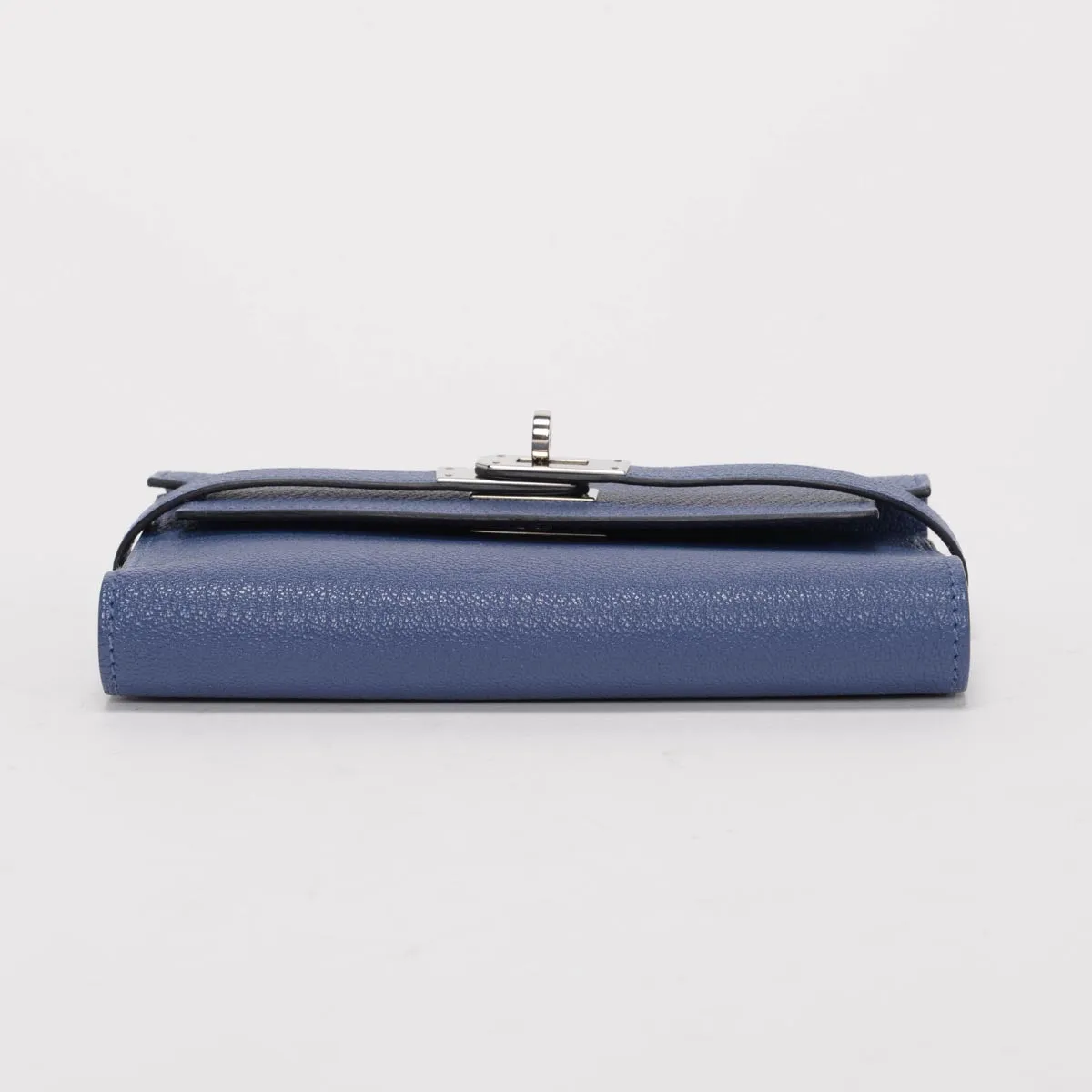 Hermes Bleu Brighton Chevre Mysore Medium Kelly Wallet