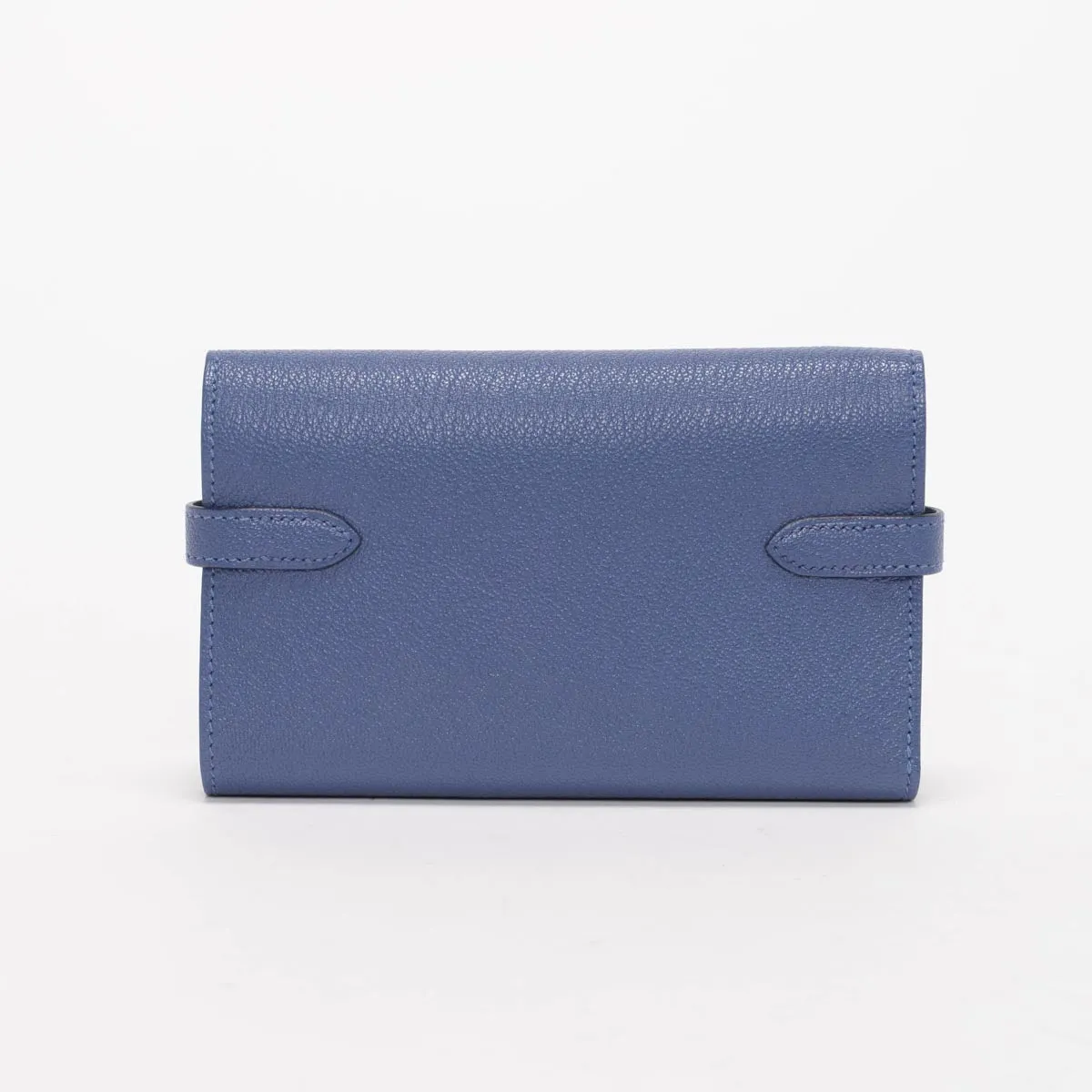 Hermes Bleu Brighton Chevre Mysore Medium Kelly Wallet