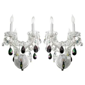 Hollywood Regency 2-Arm Wall Sconces, Pair