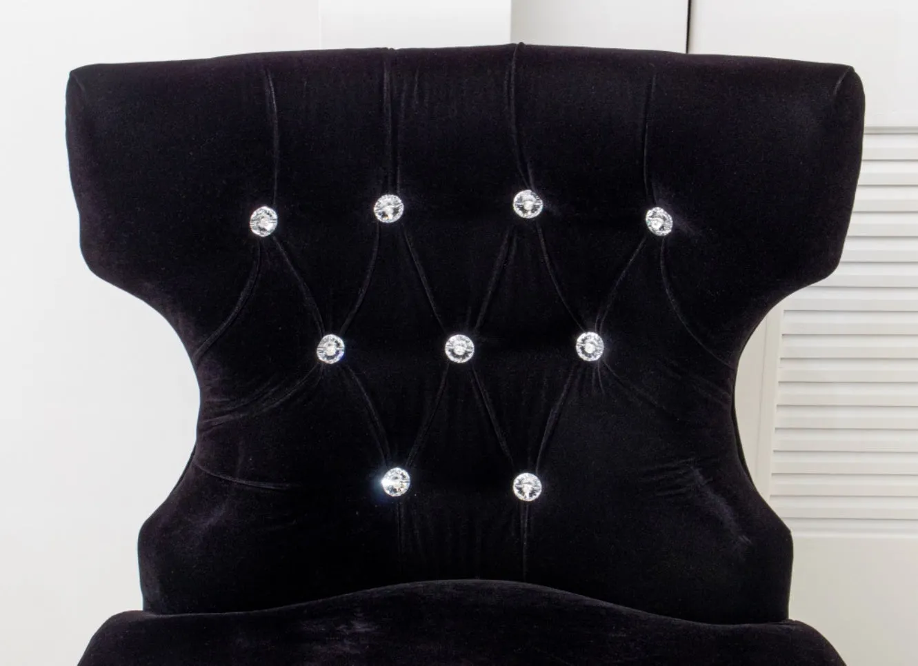 Hollywood Regency Black Velvet Lounge Chair