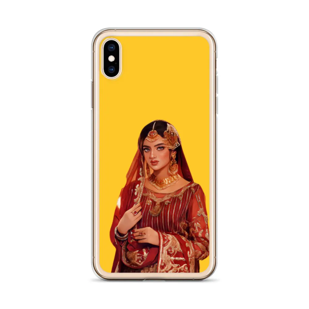 Indian bride illustration iPhone Case