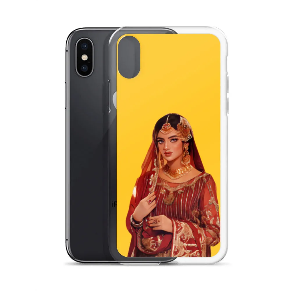 Indian bride illustration iPhone Case